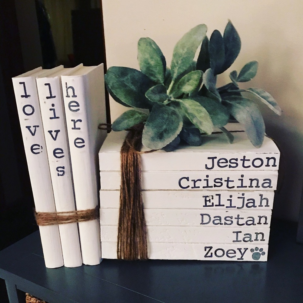 Custom hand stamped books